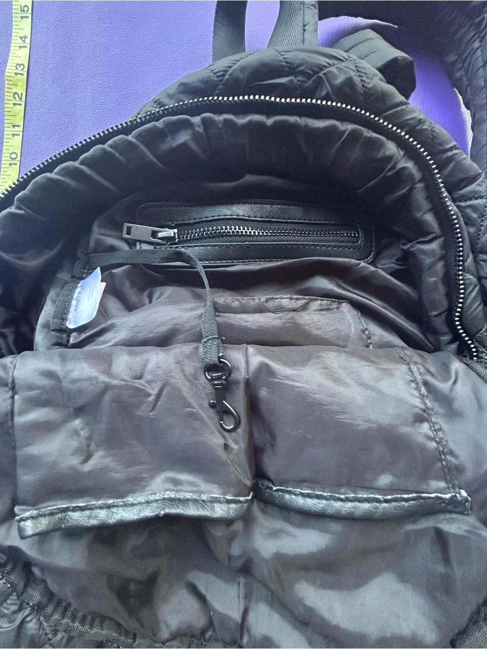 CAPEZIO B203W Technique Quilted Black Backpack with Logo Patch